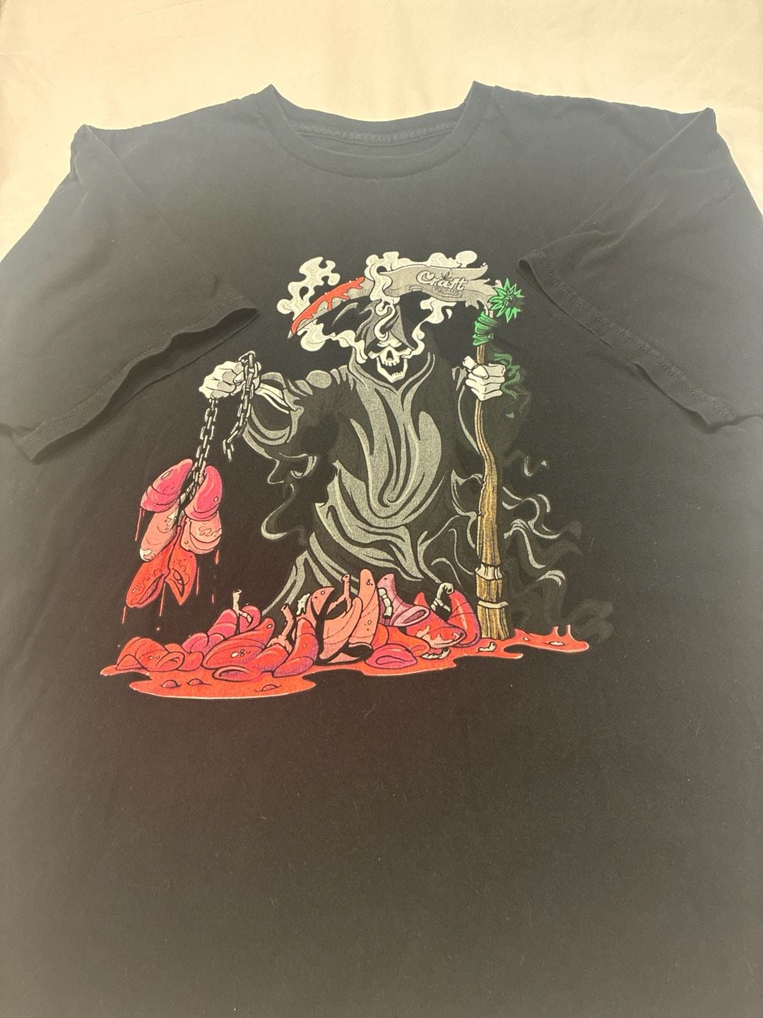 Craft Farmer Grim Reaper Lungs Graphic T-Shirt Size Xl
